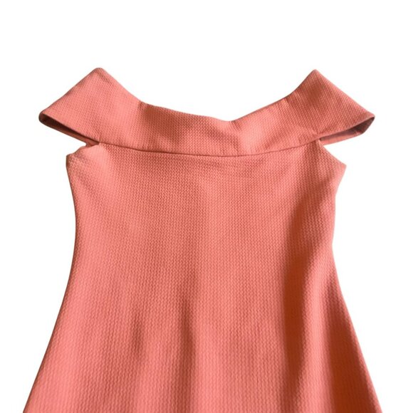 Dress the Population Claudette Bodycon Dress Knee Length Coral Stretch Small - Picture 4 of 13